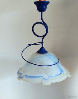 Závesné svietidlo/lampa bielo-modrá - 1