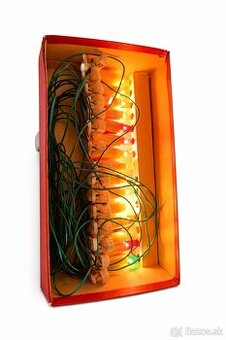 Retro vianočné svetielka na stromček – funkčné, s pôvodnou