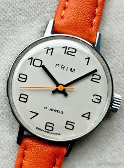 Československé Retro Vintage hodinky PRIM Oranžové