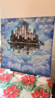 Akryl mesto v oblakoch