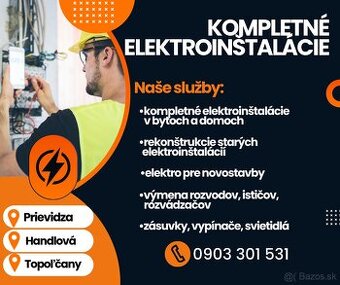 Kompletné elektroinštalácie bytov a domov