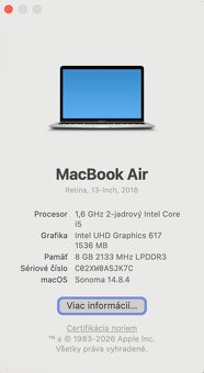 MacBook Air Retina 13" 2018 – iba 120 cyklov batérie – TOP
