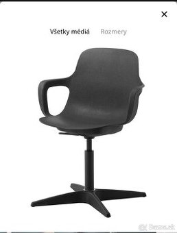 Ikea stolicka ODGER Otočná stolička, antracit