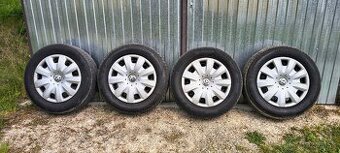 15" plechové disky 5x112+zanovne letné Bridgestone