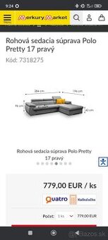 Predám sedačku aj s konferenčným stolíkom