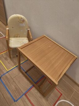 Detský Jedálenský stôl so stoličkou 2v1