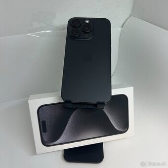 iPhone 15 PRO 256GB BLACK TITANIUM - VEĽMI PEKNÝ STAV ZÁRUKA