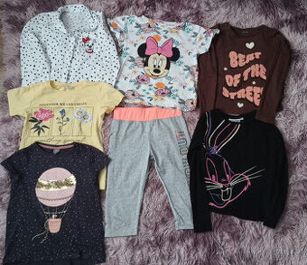 Set Minnie tričko, dalmatínec blúzka a trička, legíny 8 ks,