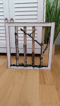 Handmade originálna drevená Eco dekorácia / obraz motív les