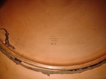 Starožitná terakotová plaketa P. Ipsen Kjøbenhavn, maľovaná