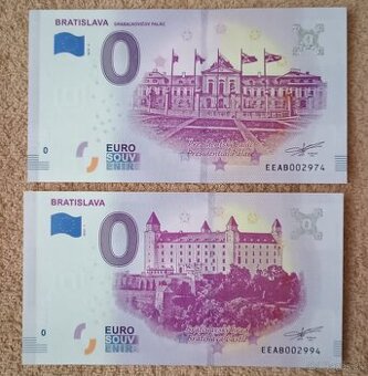 0 euro bankovky 2018 - 2023