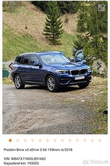 Bmw x3 xDrive 3.0d 195kw 6/18 193tkm