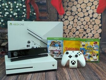 Xbox One S, 1 ovládač, Kinect a 3 pohybové hry