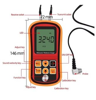 GM100 Digitálny ultrazvukový merač hrúbky