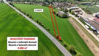 Blatné 2.000 m2 - INVESTIČNÝ POZEMOK (bývanie, obč. vybav.)