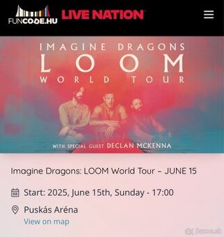 Imagine Dragons lístky