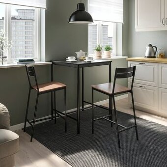 Barový stolík + 2 barové stoličky IKEA SANDSBERG