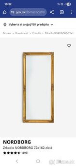 Zrkadlo Nordborg Jysk zlaté