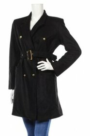 Jarný čierny kabát made in Italy - veľkosť M