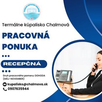 Pracovná ponuka Recepčná