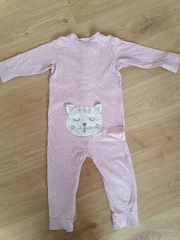 LINDEX Pyžamko s bodkami a aplikáciou mačičky vzadu 86