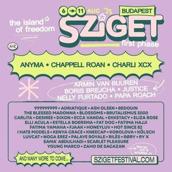 Sziget festival 2x listok na piatok