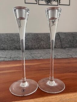 2ks elegantne sklenené držiaky na sviečku