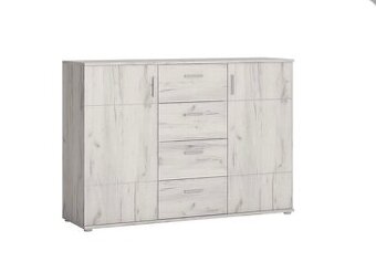 Komoda 2D4S Dub Craft Biely