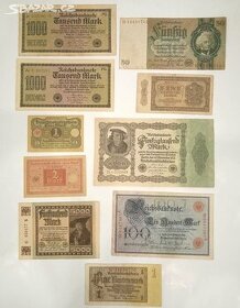 Bankovky NĚMECKO - 10ks 1908-1937, součástí vzácnější kusy - 1