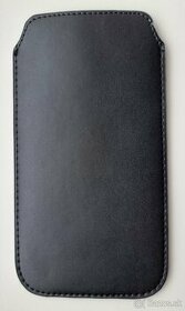 Nové kožené púzdro na smartfón, čierna farba, 17,2 x 9,3 cm
