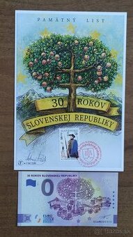 Pamätný list - 30. rokov SR