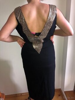 Elegantné Čierne Šaty Millennium s Oslnivými Zlatými Trbliet