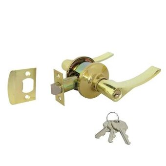 Sada kľučiek so zámkom pre vchodové dvere, zlatý lesk