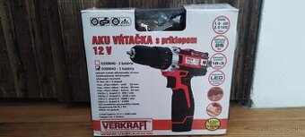 Aku vŕtačka s príklepom 12V - NOVÁ - 1