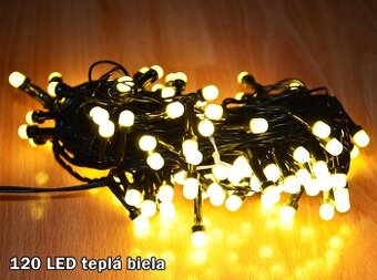 Led vianocne osvetlenie retaz 120 LED 9m tepla biela