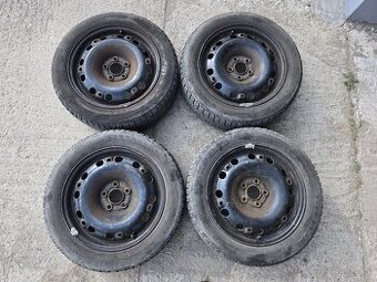 Plechové disky 5x100 + zimné pneu 185/55r15