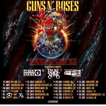 Predám lístky na koncert Guns N’ Roses vo Viedni