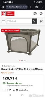 Detska ohrádka Dreambaby G9496, 140 cm, 640 mm