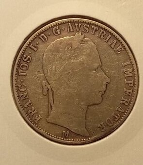 1 florín ( zlatník) 1858 M Františka Jozefa I.. rázba Miláno