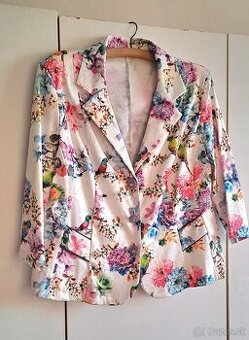 Biele pestrofarebne sako vel. 46