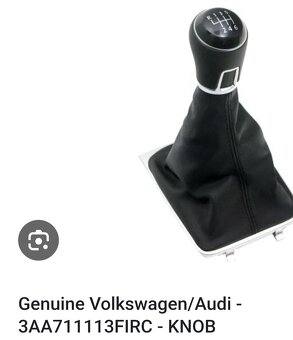 Radiaca páka s manžetou org. VW Passat B7, 6 stupňov