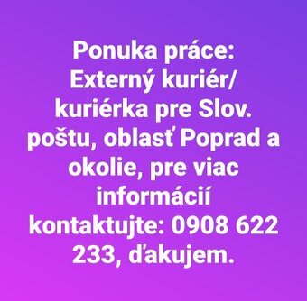Externý kuriér/kuriérka pre Slov.poštu