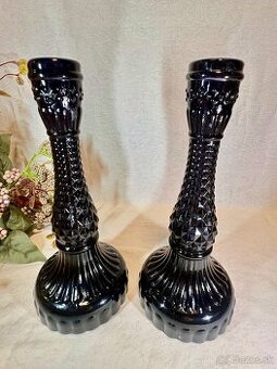 Párové svietniky hrubé sklo