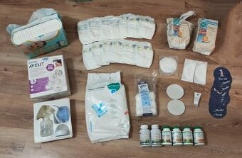 Odsávačka, prsné vložky, plienky do vody, podložky,..