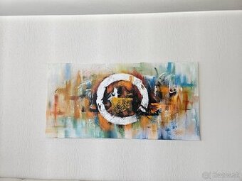 Predam abstraktny obraz na platne rucne malovany 160x80