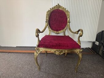 Starožitné křeslo mosazné