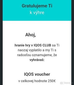 poukážky za 250€ I Q O S