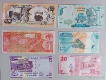 Zbierka bankoviek po 2 a 3 EUR - rôzne svetové