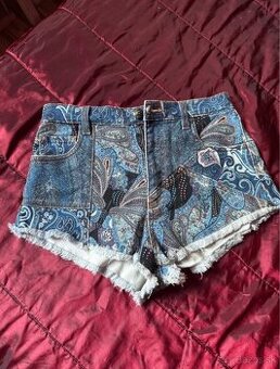Etro kratke denim nohavice so vzorom