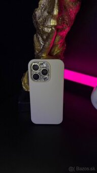 Krémový silikónový obal pre iPhone 14 Pro